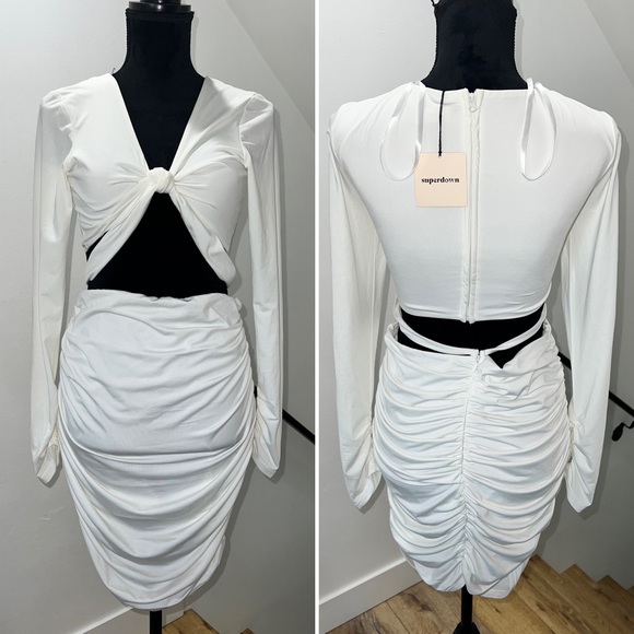 NWT Superdown Rubena Mini Dress in Ivory - Picture 5 of 12